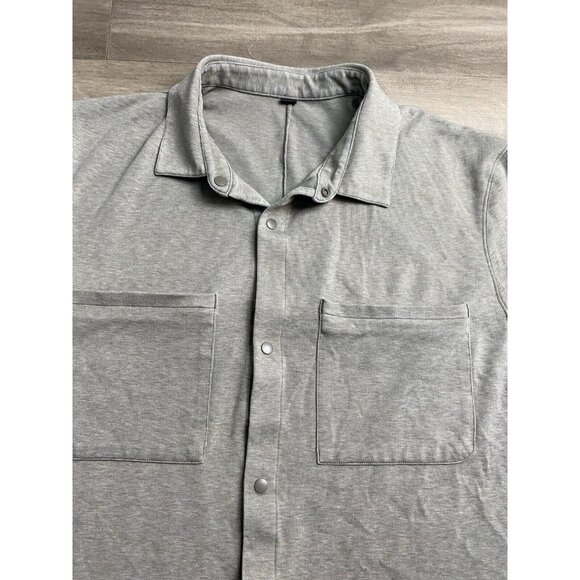 Lululemon Soft Knit Snap Overshirt Men's Long Sleeve Layer Active Gray XL Shirt - Picture 9 of 10